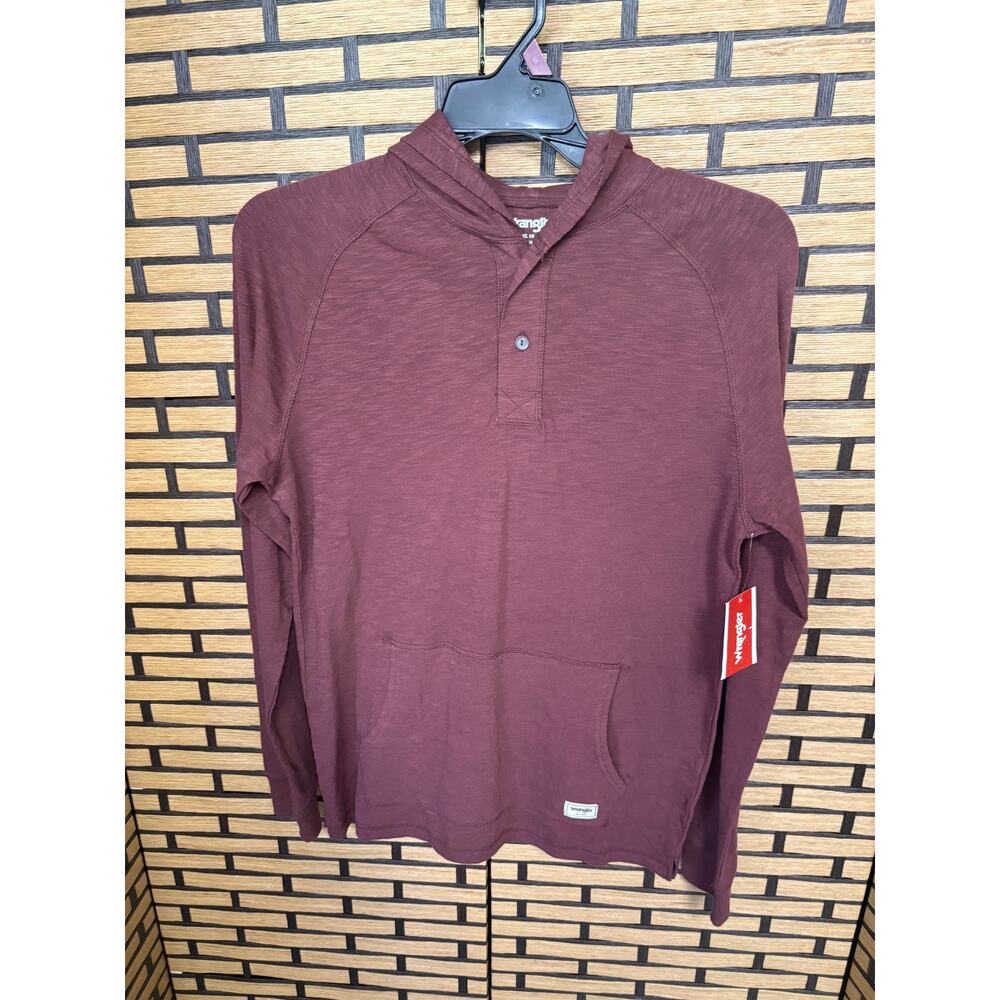 wrangler Burgundy Hooded Pullover Size Small‎